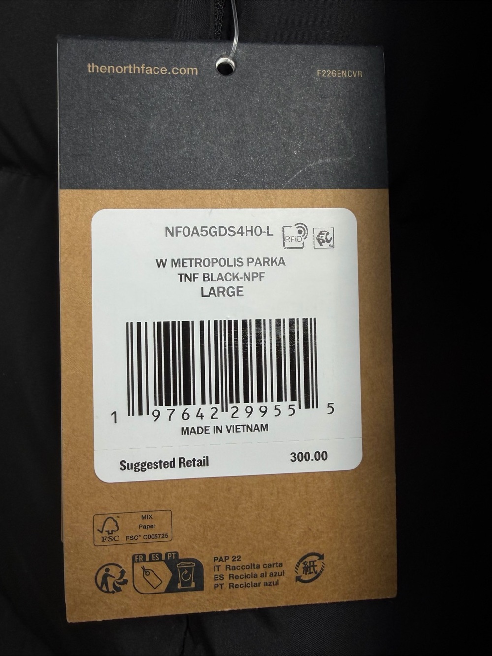The North Face Women's Metropolis Parka Down Coat TNF Black Sz L - Picture 6 of 10